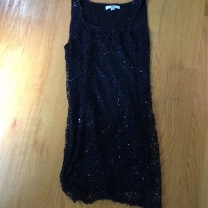Little Black Dress - lace and sequined detail